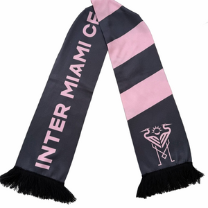Ruffneck MLS Soccer Intermiami CF Scarf Dark Gray Pink Flamingo NEW 56”